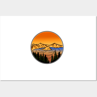 Crater Lake Sunset Posters and Art